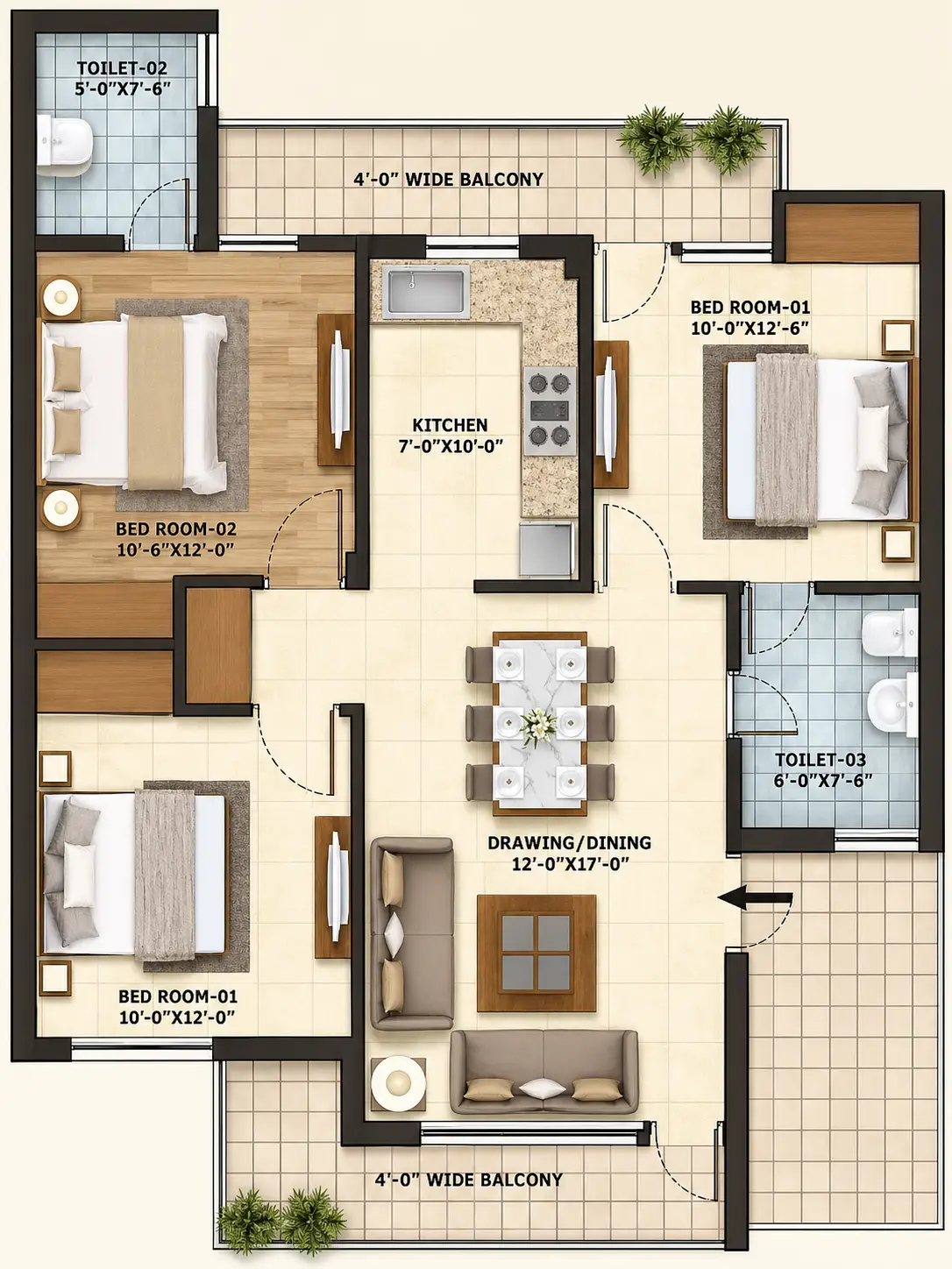 3 BHK Flat